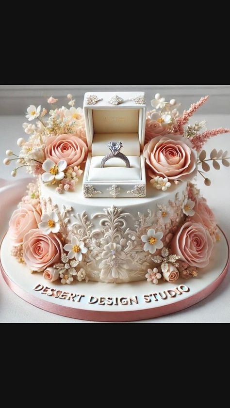 Glamorous Wedding Cakes, Beautiful Cake Designs, Cool Cake Designs, Dream Wedding Decorations, Bride Shower, Gateaux Cake, Engagement Cakes, Wedding Cakes Vintage, Christmas Cookies Decorated