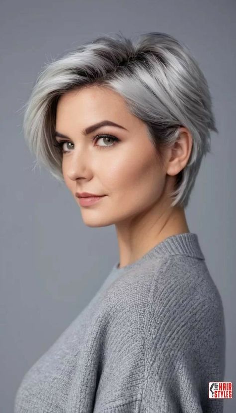 Grey Hair Young, Grey Pixie Hair, Short Gray Hairstyles, Hair Stylea, Haircut Gray Hair, Classic Pixie, Gray Hairstyles, Silver White Hair, Grey Hair Don't Care