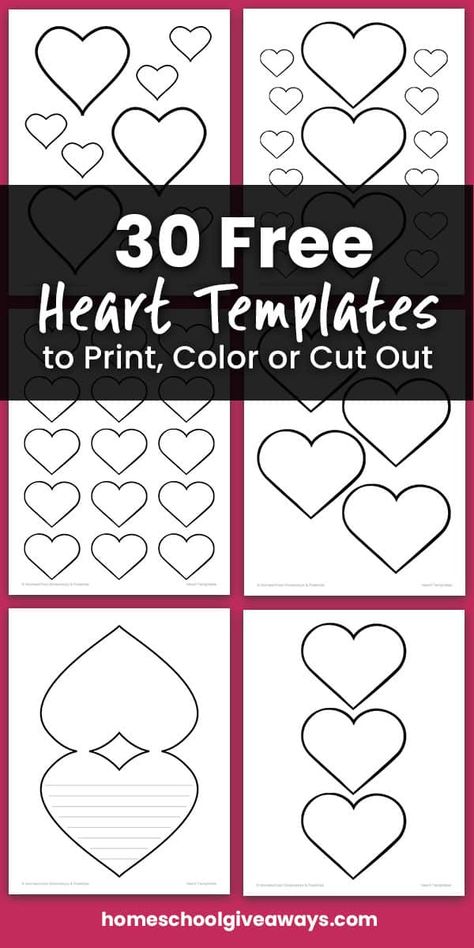 Looking for some simple heart templates? Free heart outlines can be used to color or cut out for fun Valentine's Day projects and cards. Heart Patterns Printable, Free Stencils Printables Templates, Heart Shapes Template, Printable Heart Template, Stencils Printables Templates, Heart Art Projects, Stencil Patterns Templates, Free Stencils Printables, Printable Shapes