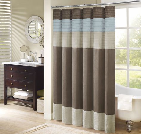 Hometrends  15 Home Essence, Striped Shower Curtains, Red Curtains, Madison Park, Shower Liner, Fabric Shower Curtains, Bathroom Shower Curtains, Bathroom Curtains, Bath Decor