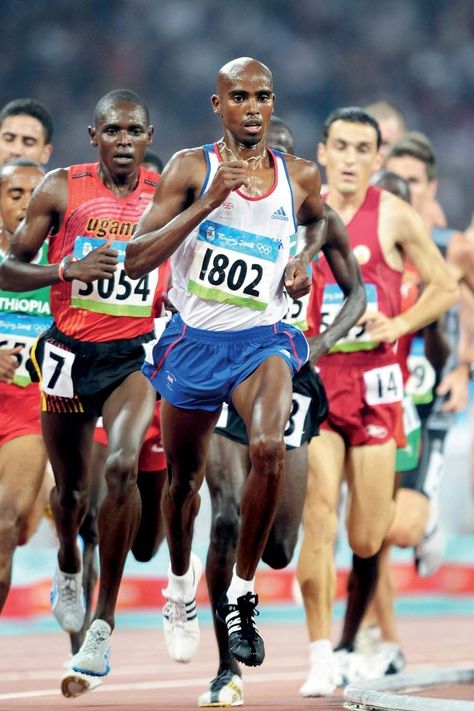 Mo Farah (GBR) • Beijing 2008 Olympics #running #athletics Olympics Running, Mo Farah, Olympic Athletes, Olympic Sports, Summer Olympics, Action Poses, Vintage Sports, Olympic Games, Beijing