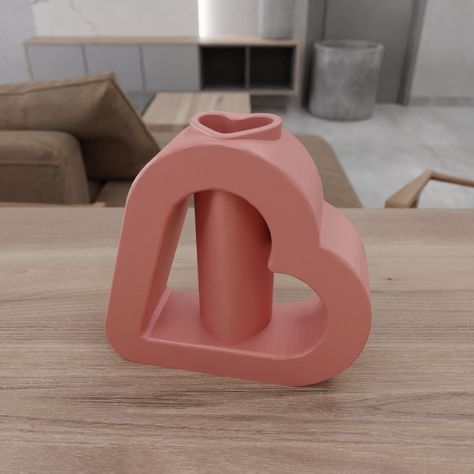 Desk Vase, 3d Printed Heart, Vase Cute, Cute Vase, Heart Shaped Vase, Shape Vase, Heart Vase, Heart Decor, 3d Heart