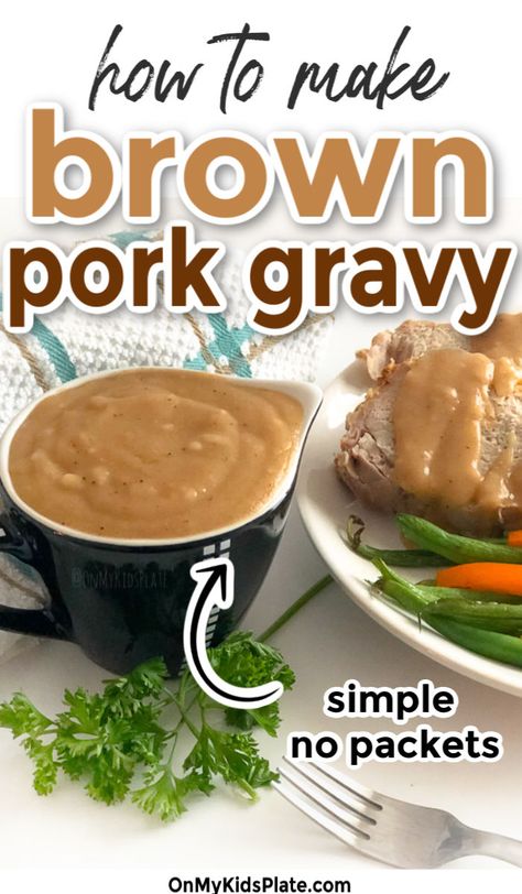 How To Make Pork Gravy, Gravy For Pork Tenderloin, Pork Roast Gravy, Roux Recipes, Pork Gravy Recipe, Savory Hand Pies Recipes, Brown Gravy Recipe Easy, Gravy Homemade, Roast Pork Sandwich