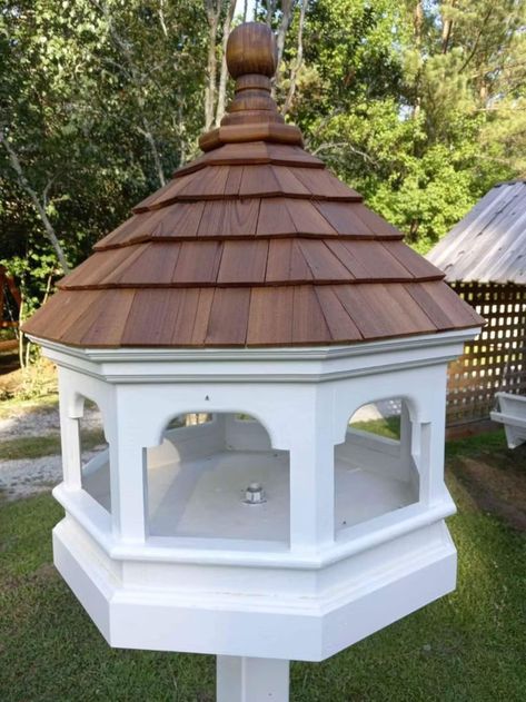 Gazebo Bird Feeder Plan Platform Bird Feeder Design Comes With FREE Youtube Instructional Videos - Etsy Large Bird Feeder, Gazebo Bird Feeder, Platform Bird Feeder, Small Gazebo, Large Bird Feeders, Downloadable Woodworking Plans, Bird Feeder Plans, Large Gazebo, Wooden Bird Feeders