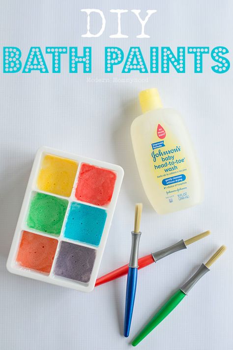 DIY bath paints are easy to make and can be made into a variety of vibrant colors for your little one to experiment with. Great sensory fun made with 4 ingredients! Bath Paint, Easy Diy Paint, Skirt Diy, Bath Time Fun, Toddler Play, How To Make Paint, Toddler Fun, Baby Crafts, Crafts For Teens