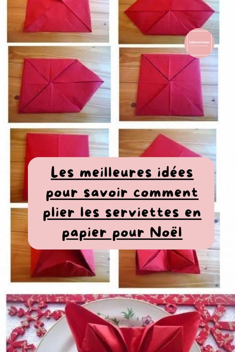 Année après année, nous négligeons les serviettes de table de Noël , alors que cela ne devrait vraiment pas être ainsi. Les serviettes sont également un élément important lorsqu'il s'agit de décorer la table à Noël et c'est pourquoi nous allons découvrir ci-dessous les meilleures idées pour savoir comment plier les serviettes en papier pour Noël. Ne manquez pas ces magnifiques options si vous souhaitez habiller toute votre table ! Decoration Table, Diy Home Decor, Home Diy, Napkins, Sweet Home