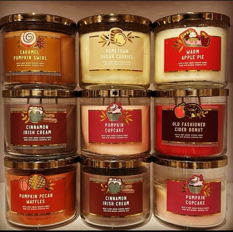 Bathandbodyworks Christmas, Fall Candles Aesthetic, Candleholder Decor, Fall Scented Candles, Luxury Birthday Gifts, Candle Obsession, Bath N Body Works, Bath Body Works Candles, Candle Aesthetic