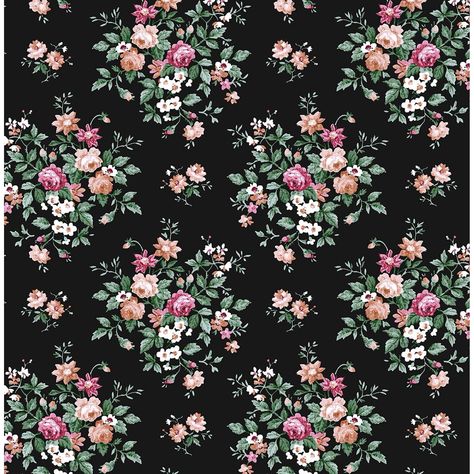 NextWall Floral Bunches Peel and Stick Wallpaper 20.5 in. W x 18 ft. L - Ebony - Walmart.com Bold Wallpaper, Stair Risers, Lose Yourself, Wallpaper Pattern, Pattern Matching, Wallpaper Samples, Wallpaper Roll, Stick Wallpaper, Cool Walls