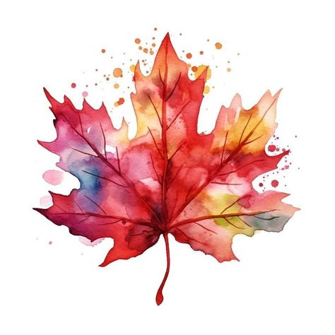 Maple Leaf Clipart, Watercolor Autumn Leaves, Leaf Clipart, Fabric Textures, Watercolor Art Lessons, Watercolor Leaves, Paper Crafts For Kids, Leaf Nature, Watercolor Techniques