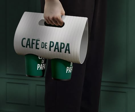 Cafe de Papa's Whimsically Traditional Packaging System | Dieline - Design, Branding & Packaging Inspiration Traditional Packaging, Cafe Branding Design, Vietnamese Culture, Coffee Shop Branding, Classic French Style, Cafe Branding, Coffee Brand, Branding Design Packaging, French Cafe