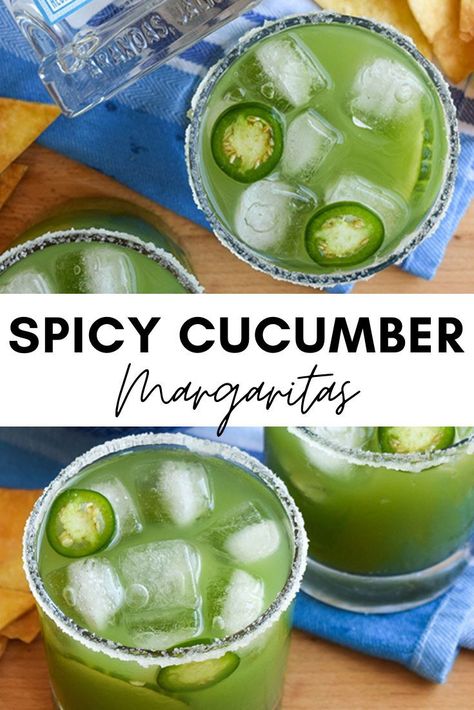 Jalapeno Cocktail Recipes, Cucumber Jalapeno Margarita, Jalapeño Cucumber Margarita, Jalepeno Margaritas, Spicy Jalapeno Margarita, Jalapeño Margarita Recipes Pitcher, Jalapeño Cucumber Tequila Drinks, Cucumber Jalepeno Marg, Cucumber Lemonade