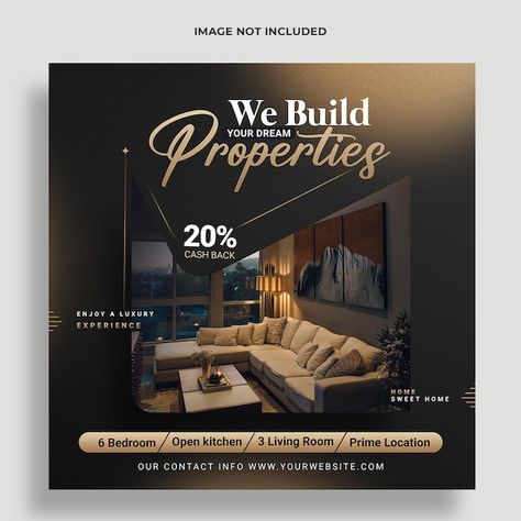 Poster Design Real Estate, Luxury Social Media Post, Property Social Media Design, Real State Graphic Design Post, Property Social Media, Luxury Real Estate Social Media Design, Real Estate Banner Design Social Media, Real Estate Instagram Post, Realtor Templates