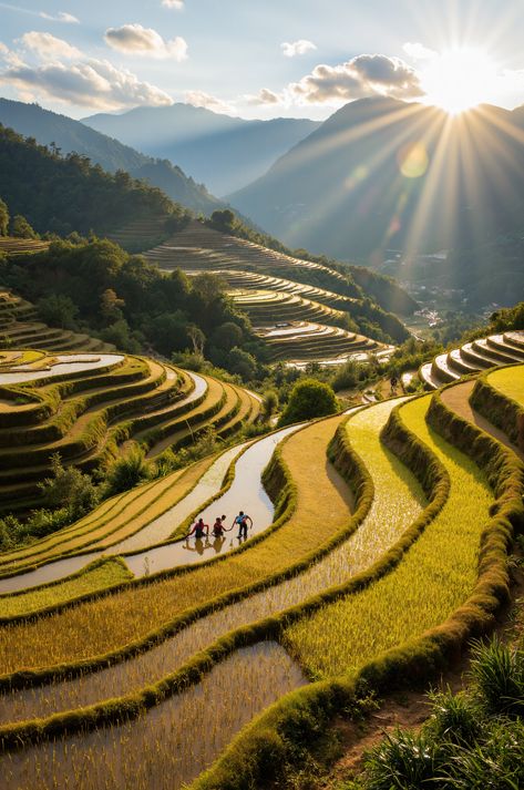 Explore the magnificent Hapao Rice Terraces in the Philippines. Witness the beauty of ancient farming techniques and stunning mountain views. #travel #Philippines Ifugao Rice Terraces, Terrace Farming, Food Program, Irrigation Systems, Rice Terraces, Irrigation System, Unesco World Heritage Site, Unesco World Heritage, Heritage Site