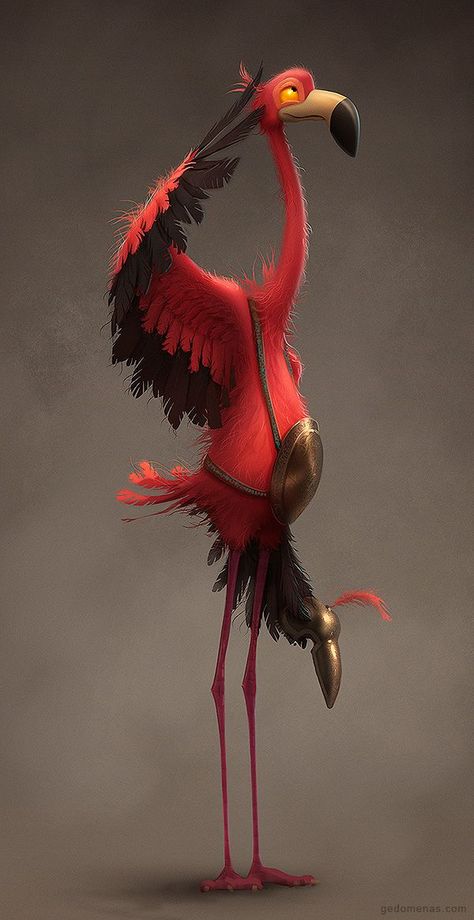 Magic Creatures, Animal Character Design, Flamingo Art, Image 3d, Chara Design, Animal Character, Art Et Illustration, 판타지 아트, 3d Characters