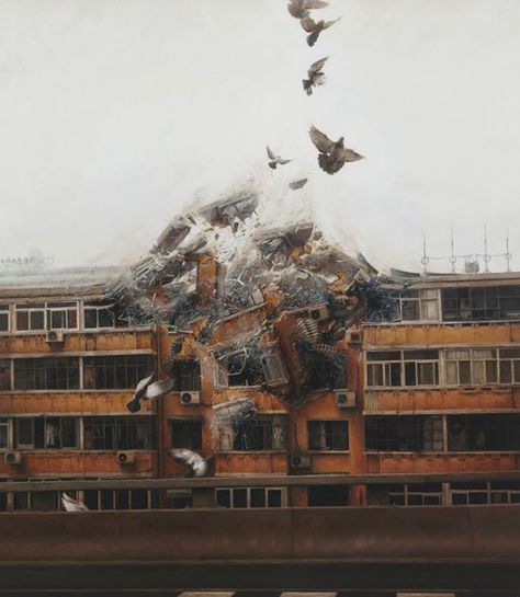 Jeremy Geddes, Ashley Wood, Tiger And Bunny, Falling From The Sky, Begin Again, Surrealism Painting, Pics Art, Contemporary Paintings, Bald Eagle