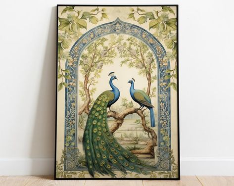 PrintPowerDesigns - Etsy India Indian Sitting, Indian Palace, Peacock Artwork, Peacock Canvas, Pichwai Painting, Decor Gallery Wall, Elegant Artwork, Pichwai Paintings, Bohemian Wall Art