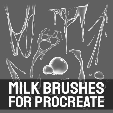 Procreate Brushes Download, Free Procreate Brushes, Best Procreate Brushes, Photoshop Brush Set, Milk Splash, Free Procreate, Illustrator Brushes, Procreate Ipad Art, Procreate Brushes Free