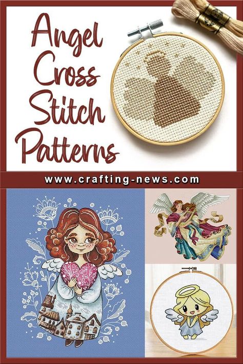 19 Angel Cross Stitch Patterns Free Blanket Knitting Patterns, Free Sweater Knitting Patterns, Beading Patterns Free Tutorials, Free Hand Embroidery Patterns, Cross Stitch Patterns Free Disney, Printable Crochet Patterns, Angel Cross Stitch, Unique Cross Stitch, Cross Stitch Tutorial