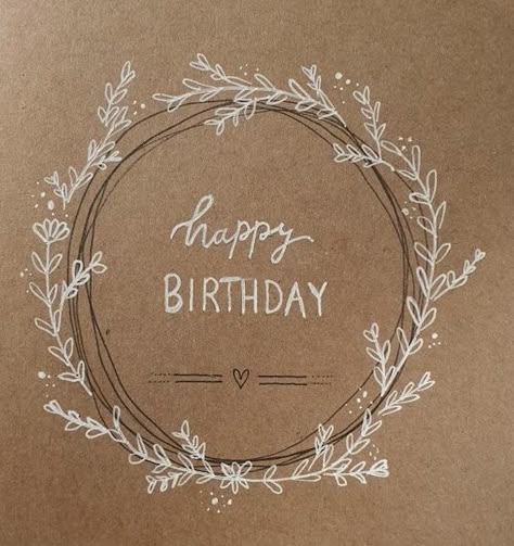 Brown Birthday Card Ideas, Birthday Card Brown Paper, Birthdaycard Selfmade, Handlettering Happy Birthday, Calligraphy Birthday Card, Happy Birthday Cards Diy, Hand Lettering Cards, Calligraphy Cards, Birthday Card Drawing