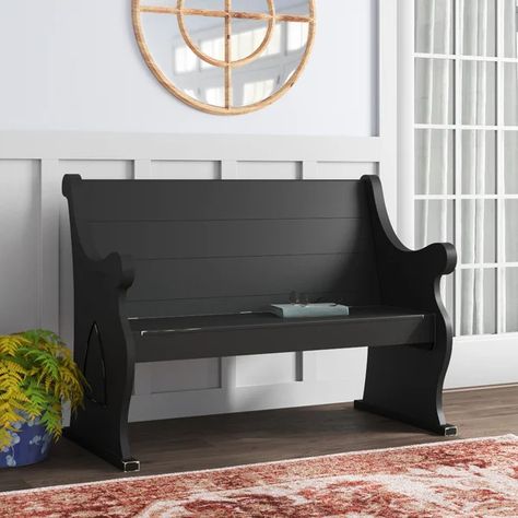 Payton Bench Entry Bench With Back, Farmhouse Bench With Back, Black Entryway Bench, Serenity Room, Colored Entryway, Cottage Entryway, Garage Steps, Shiplap Paneling, Colonial Kitchen