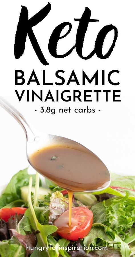 Balsamic vinaigrette - a true classic among salad dressings, and rightly so. Unfortunately, store-bought varieties are usually full of sugar and/or industrial vegetable oils, which makes them a rather unhealthy choice. This keto balsamic vinaigrette salad dressing without added sugar is not only healthier, but it's also low carb and even keto-friendly with only 3.8g net carbs per serving - oh, and it tastes just as good, if not better! Keto Salad Dressing Recipes, Balsamic Vinaigrette Dressing Recipe, Sugar Free Salad Dressing, Keto Sauce, Creamy Balsamic Vinaigrette, Low Carb Salad Dressing, Balsamic Dressing Recipe, Balsamic Vinaigrette Salad, Creamy Balsamic Dressing