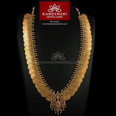 Kaasu Mala, Kasu Malai, Kasula Peru, Kasu Haram, Kasu Mala, Antique Necklace Gold, Antique Gold Necklace, Kameswari Jewellers, Temple Jewellery Earrings