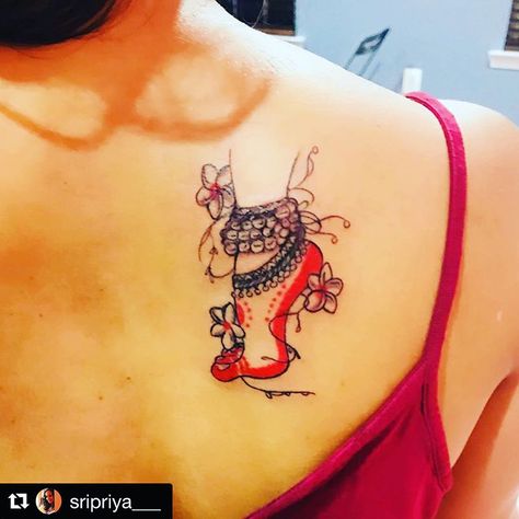 Lots of love your way @sripriya___ #❤️ #Repost #repost @sripriya___ with @get_repost #indianart #indianartist #monabiswarupa #monnerisms… Bharatnatyam Dance Tattoo, Classical Dance Tattoo Ideas, Kathak Dance Tattoo, Indian Dance Tattoo, Bharatanatyam Tattoo Ideas, Bharatnatyam Tattoo Ideas, Indian Inspired Tattoos For Women, Kathak Tattoo, Classical Dance Tattoo