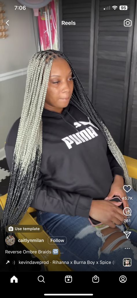 Reverse Ombré Braids, Reverse Ombre Braids, Reverse Ombre Hair, Ombre Braids, Reverse Braid, Reverse Ombre, Ombre Braid, Prom Makeup Looks, Hair Things