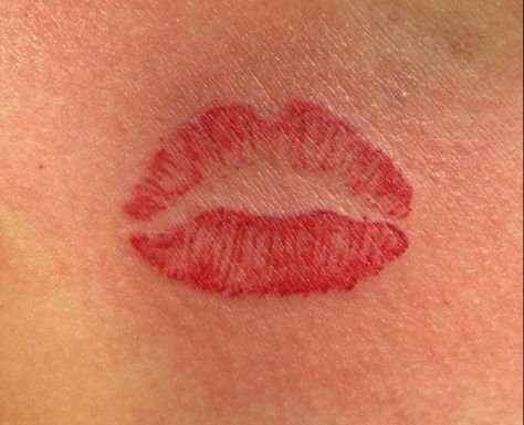 Kiss tattoo done by Gio #kiss, #tattoo, #red, #lips, #family, #tattoo, #ink, #therisingbastards, #risingbastards, #ink, #nijmegen, #gio, #giographic, #tattooshop, #tattoostudio, #nijmegen, #piercingstudio, #piercingshop Lip Kiss Tattoo, Red Kiss Tattoo, Kiss Tattoo On Neck, Red Lips Tattoo, Tattoo Kiss, Tramp Stamps, Kiss Tattoo, Pretty Flower Tattoos, Kiss Tattoos