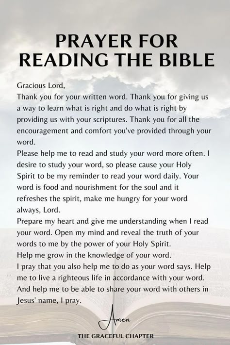 Prayer For Reading The Bible, Prayers Before Reading The Bible, Pray Before Reading The Bible, Prayer Before Reading The Bible, Strong Prayers, Prayers For Women, Prayer Morning, Financial Blessings, Prayers Of Encouragement