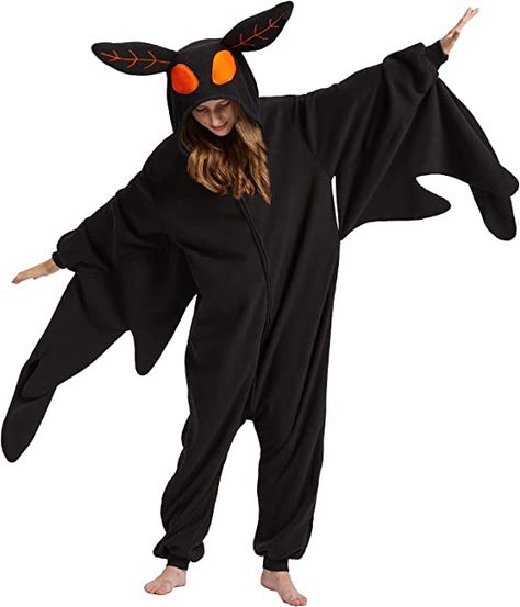 Onesie Ideas Women, Mothman Cosplay, Mothman Costume, Onesies Adult, Christmas Sleepwear, Moth Man, Adult Onesies, Pajama Onesie, Fursuit Ideas