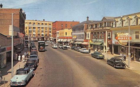 Park Street, Attleboro, Massachusetts c. 1958 Attleboro Massachusetts, Park Street, Massachusetts, Old Photos, Street View, Collage, Pins