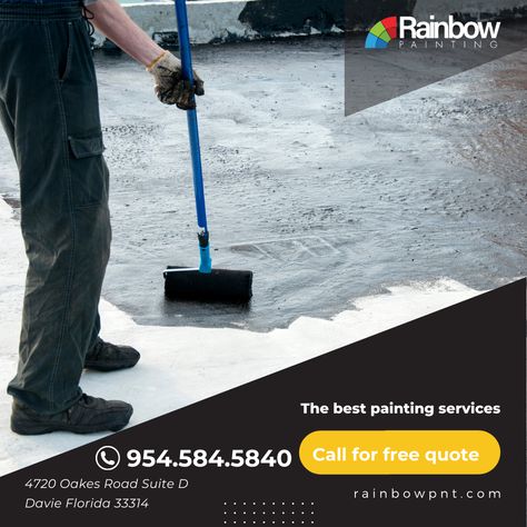 With over 25 years of experience, Rainbow Painting RPR Group offers high quality commercial waterproofing services. 📞 Call us to schedule a consultation (954) 584- 5840 📍4720 Oakes Road Suite D Davie Florida 33314 . . . .#waterproofing #construction #roofing #waterproof #waterproofingexperts #waterproofingsolutions #concrete #building #architecture #waterproofingmembrane #waterproofingcoating #coating #roof #renovation #design #painting #roofwaterproofing #homeimprovement #interiordesign Flat Roof Repair, Weather Application, Roof Waterproofing, Liquid Rubber, Roof Coating, Roofing Felt, Waterproofing Basement, Rainbow Painting, Gray Coverage