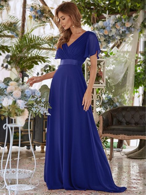 Long Chiffon Evening Dress, Flowy Bridesmaid Dresses, Empire Waist Evening Dress, Empire Waist Bridesmaid Dresses, Beautiful Bridesmaid Dresses, Tulle Bridesmaid Dress, Plus Size Bridesmaid, Ever Pretty, Chiffon Evening Dresses