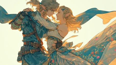 Link X Zelda, Link Zelda, Zelda Art, Legend Of Zelda Breath, Zelda Breath, Wow Art, Breath Of The Wild, The Legend Of Zelda, Art Block