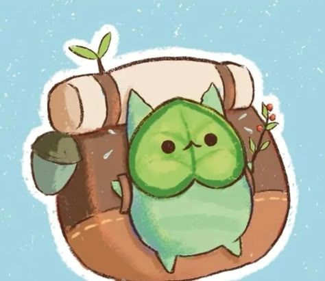 Cute Korok Drawing, Legend Of Zelda Symbols Art, Koroks Botw Art, Cute Zelda Art, Korok Zelda Drawing, Korok Wallpaper Iphone, Korok With Backpack, Zelda Mushroom, Cute Video Game Characters