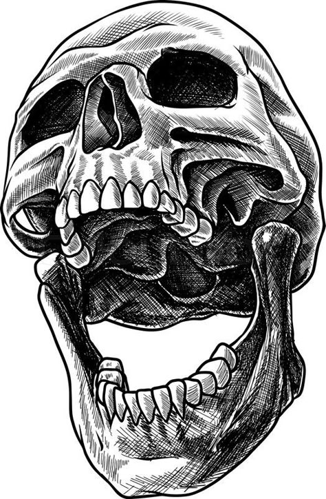 Skull With Open Mouth, Skull Open Mouth, Open Mouth Drawing, Cool Skull Drawings, Mouth Tattoo, Skull Reference, Simple Skull, Skull Stencil, Skull Sketch