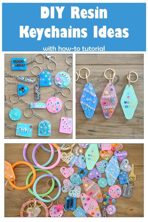 This fun craft is the perfect way to create gifts or just flex that creative muscle or start a business selling personalized resin keychains at market days and craft fairs! These keychains are the cutest way to show off a little about yourself! Make wristlet keychains, hotel tag keychains or any shape key chains you want! These resin key chains can be personalized to make great graduation gifts or mother's day gifts! Resin Keychain Ideas, Make Your Own Keychain, Keychains Ideas, Diy Resin Keychain, Hotel Keychain, Laser Crafts, Workshop Projects, Rental Home Decor, Epoxy Projects