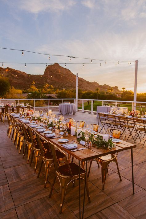 Mountain Modern Wedding, Mountain Shadows Wedding, Sunset Colored Wedding, Sunset Rooftop, Az Wedding, Arizona Wedding Venues, Arizona Sunset, Modern Desert, Rooftop Wedding