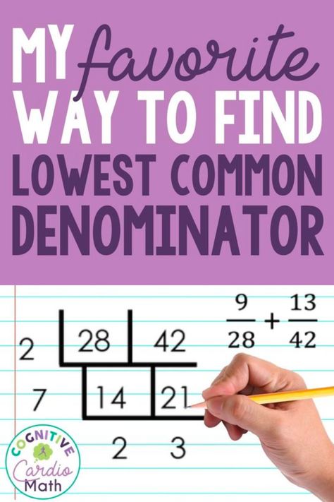 Are your middle school math students learning to add and subtract fractions? Here is my favorite way to help my students develop a stronger understanding of how numbers are related while easily finding the lowest common denominator. Teaching Adding And Subtracting Fractions With Unlike Denominators, Least Common Denominator Anchor Chart, Finding Common Denominators, Math Projects Middle School, Finding Factors, Least Common Denominator, Junior High Math, Subtract Fractions, Finding Equivalent Fractions