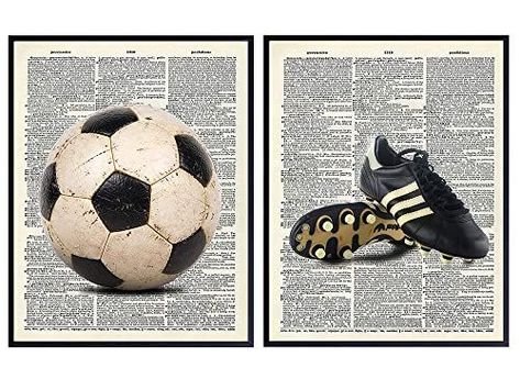 Man Cave Shed Ideas, Soccer Themed Bedroom, Soccer Bedroom, Soccer Room, Sports Room Decor, Soccer Wall Art, Room Boys, Vintage Soccer, Teen Boy Bedroom