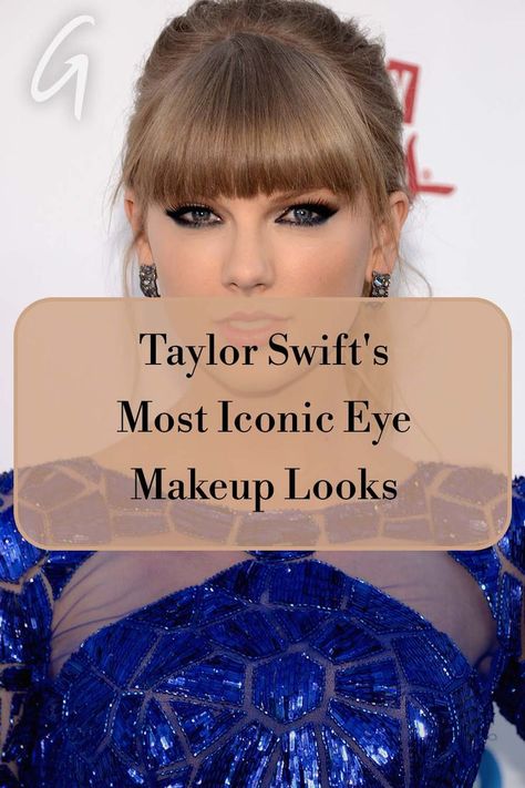 Taylor Swift is best known for her love of red lipstick, so her eye makeup often takes second place — which is tragic given how iconic many of her looks have been. #celebrity #makeup #taylorswift Taylor Swift Inspired Eye Makeup, How To Do Taylor Swift Makeup, Taylor Swift's Makeup, Taylor Swift 1989 Makeup Ideas, Taylor Swift Red Makeup, Reputation Era Makeup Ideas, Taylor Swift Eyeliner, Taylor Swift Lips, Taylor Swift Eye Makeup