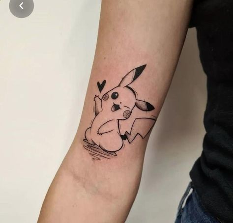 Pikachu Tattoo Design, Charmander Tattoo, Name Tattoos On Neck, Rip Tattoos For Mom, Pikachu Tattoo, Cool Tattoo, Fantasy Tattoos, Pokemon Tattoo, Tattoo Now