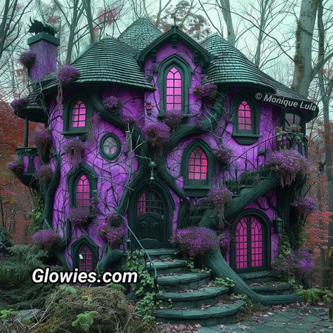 Monique Lula, Gothic Decor Bedroom, Color House, Purple House, Luxury Homes Exterior, Magical House, House Tree, Homes Exterior, I Want To Live