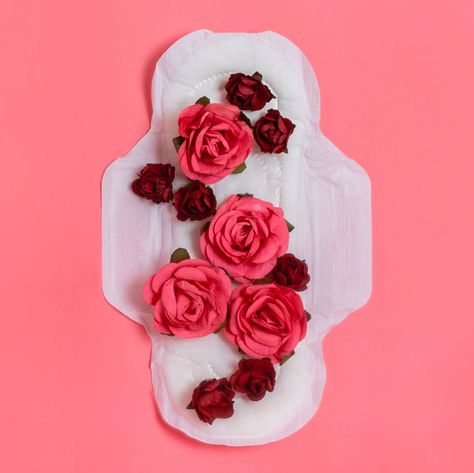 Period Pain, Menstrual Cup, Sanitary Pads, Feminist Art, Womens Health, Body Positivity, Period, Roses, Health