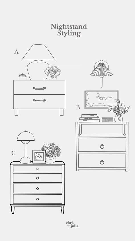 Nightstand Styling, Shelves Decor, Bedroom Hacks, Bedroom Cozy, Nightstand Decor, Decoration Tips, Interior Design Guide, Creative Bedroom, Bedroom Remodel