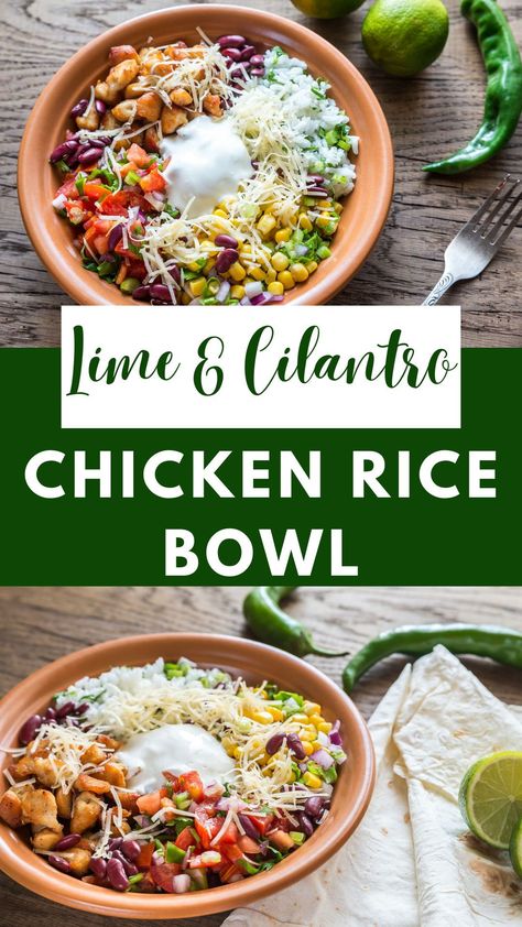 Chicken Cilantro Rice Bowls, Lemon Chicken Rice Bowl, Cilantro Rice Bowl, Citrus Chicken Rice Bowl, Cilantro Lime Bowl, Pancheros Rice Bowl, Cilantro Lime Chicken Rice Bowl, Cilantro Lime Rice Bowl Chipotle Chicken, Lime Chicken Rice Bowl