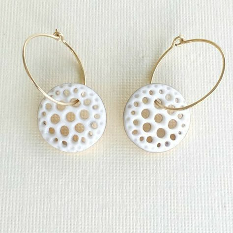 Ceramic Earrings Handmade, Mountain Ceramics, Ceramic Jewelry Design, Porcelain Jewellery, Handmade Ceramic Jewelry, Fimo Jewelry, Ceramic Jewellery, Bloom Design, Diy Earrings Polymer Clay