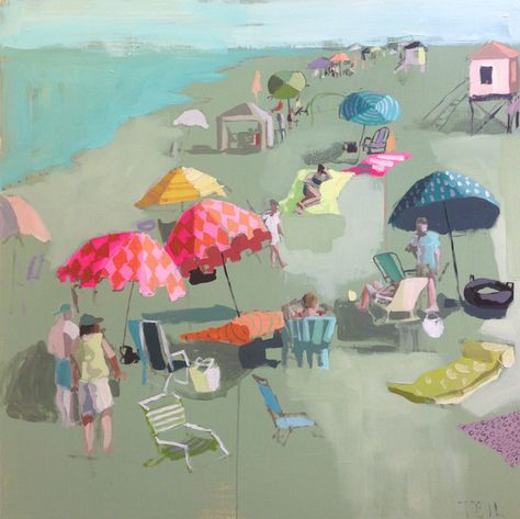 Teil Duncan Art, Teil Duncan, People On The Beach, Charleston Art, Inspiring Art, Beach Painting, Contemporary Landscape, Minimal Art, Pics Art