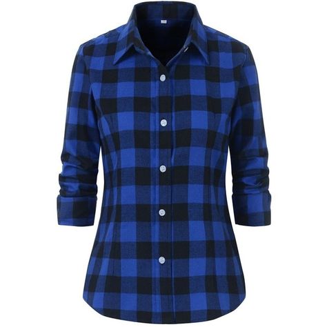 Benibos Women's Check Flannel Plaid Shirt ($16) ❤ liked on Polyvore featuring tops, shirts, jackets, blue top, tartan shirts, checked shirt, flannel top and plaid top Clothes Lookbook, Blue Checkered Shirt, Plaid Shirt Outfits, Blue Flannel Shirt, Plaid Shirt Women, Tartan Shirt, Blue Flannel, Blue Plaid Shirt, Matching Couple Shirts